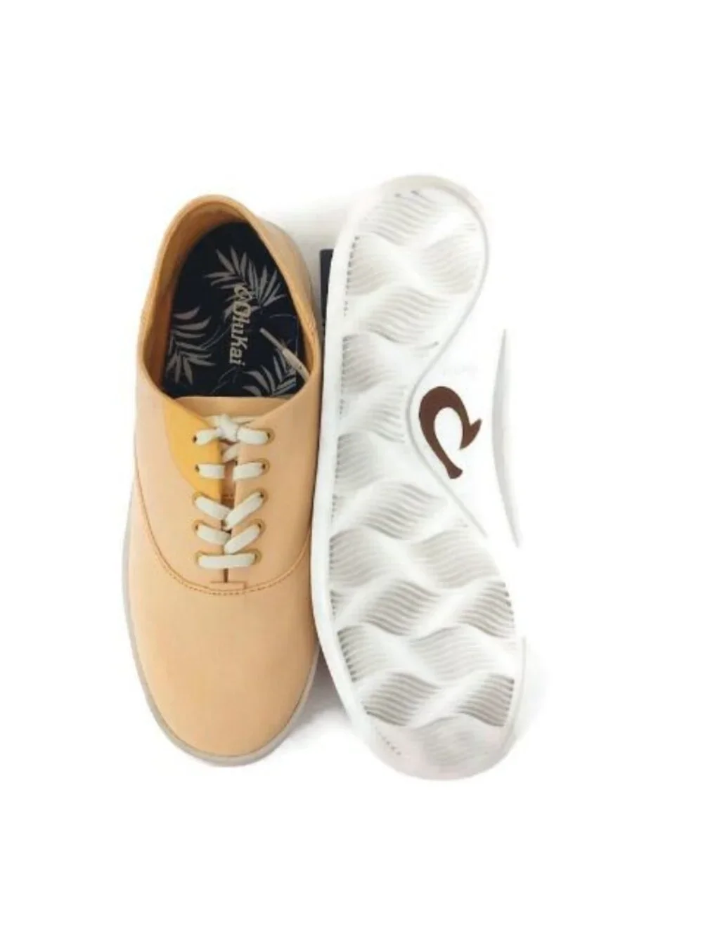 Olukai Tradewind Shoes Mens 12 Casual Lace Up Boat Beach Sneakers Solar Glow